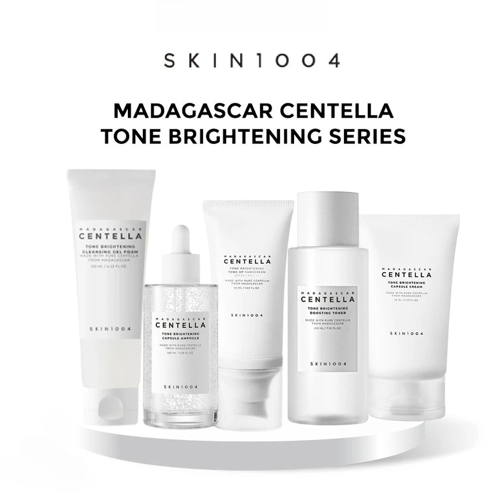 SKIN1004 Centella Tone Brightening 4er Set (Toner, Reiniger, Ampulle, Creme) – Aufhellend, beruhigend & feuchtigkeitsspendend K-Beauty Combo
