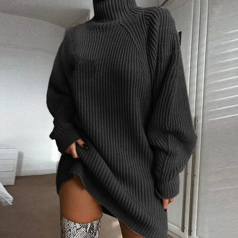 Mock-Neck Strickpullover von oyao: Lockerer Fit für kalte Tage