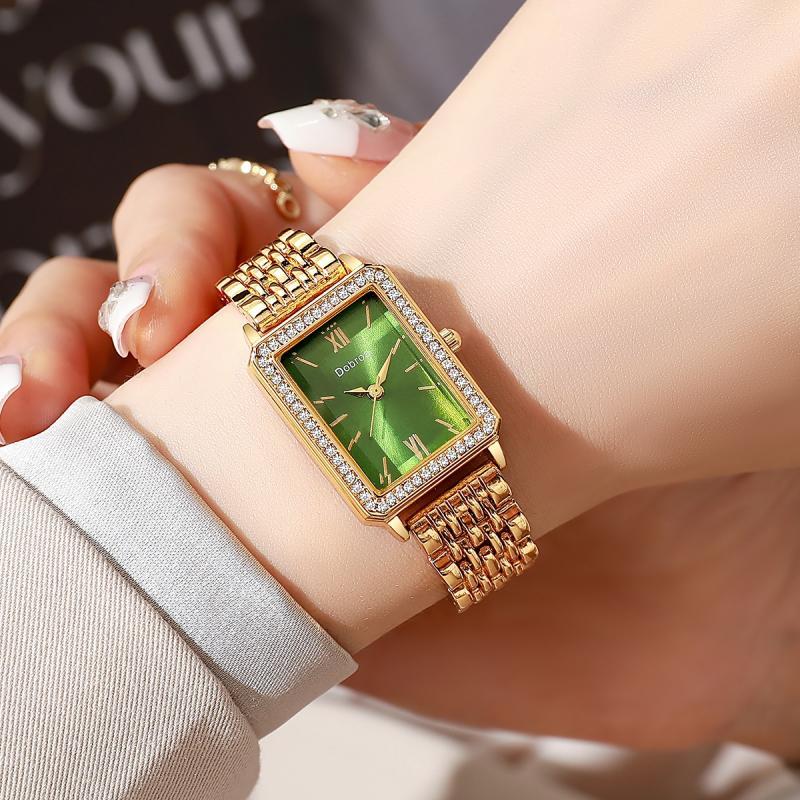 Moderne Armbanduhr: Rechteckiges Design mit robustem Edelstahl-Legierungs-Band